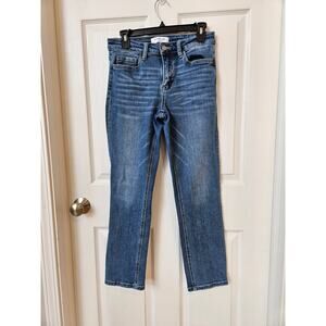 Lovervet by Vervet Womens 28 Slim Straight Ankle Jeans Blue Stretch Denim